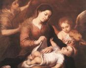 巴托洛梅 埃斯特班 牟利罗 : Mary and Child with Angels Playing Music